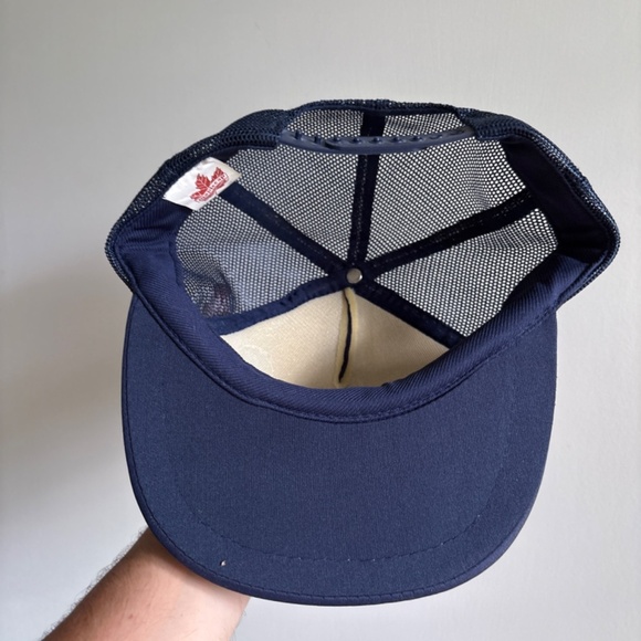 vintage NASA SPaceshit rocket launch trucker hat mesh snapback blue puff - Picture 6 of 7